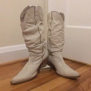 Cream cowboy boots